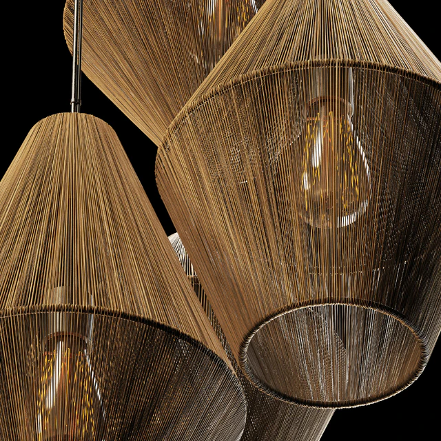 Lamp wood rattan wicker Cone n4 / Светильник плетеный из ротанга конус №4 — Скачать