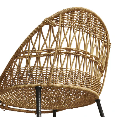 Rounded Wicker Rattan Dining / Desk Chair — Ver 5