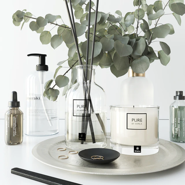 Bathroom set with eucalyptus — Download