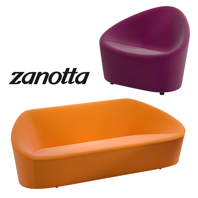 Zanotta Club 1010 sofa & armchair — Скачать