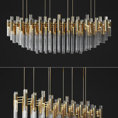 Waterfall Linear Rectangular Suspension Chandelier luxxu — Ver 2