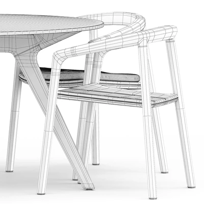 Solid armchair and Teak nero table CF 148 by manutti — Ver 5