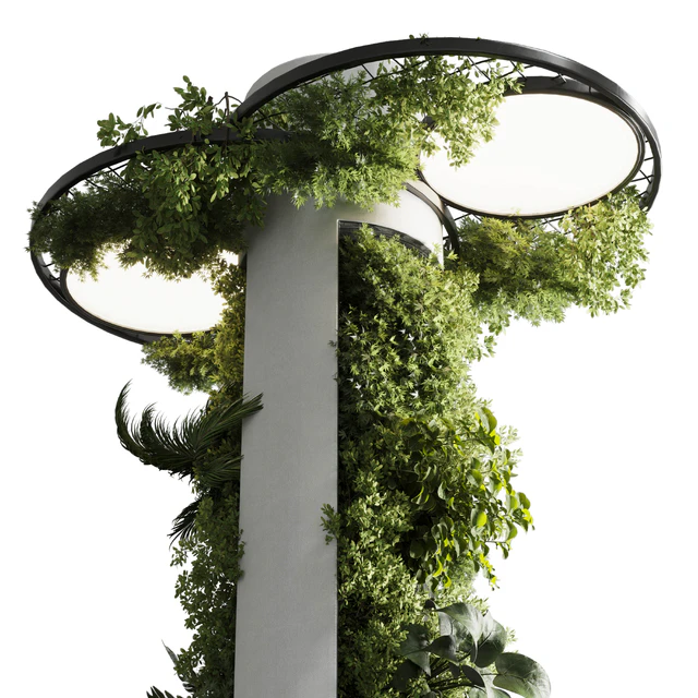 Column plant - pillar plant with ceiling light 06 — Descargar