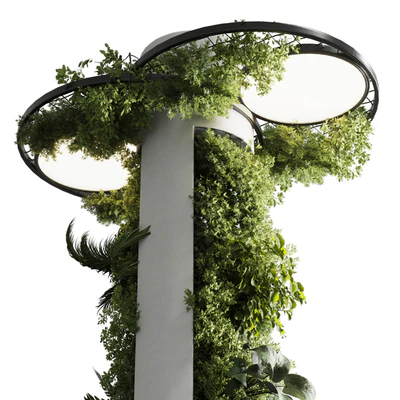 Column plant - pillar plant with ceiling light 06 — Ver 7