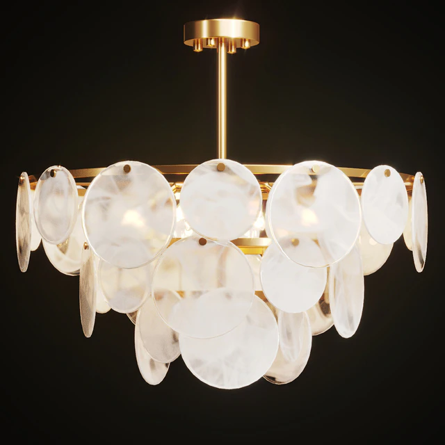 Smoked glass hanging disc chandelier JACKLYN — Descargar