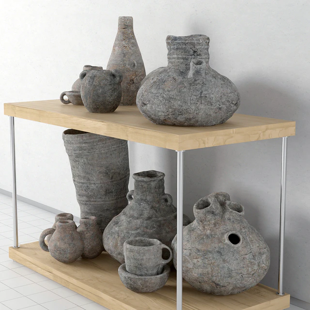 Shelf with pottery — Download