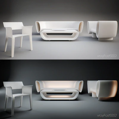 Vondom - Bum Bum Furniture Set and Pedrera Chair — Вид 1