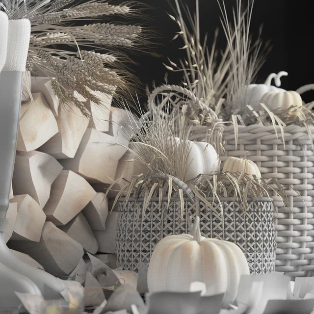 Декоративный осенний набор. Vray — Скачать