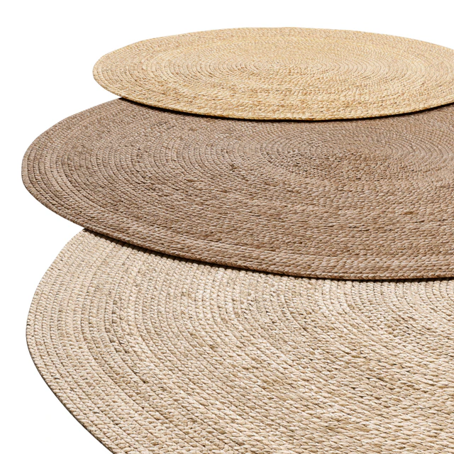 Natural Round Spiral Braided Jute Rug — Descargar