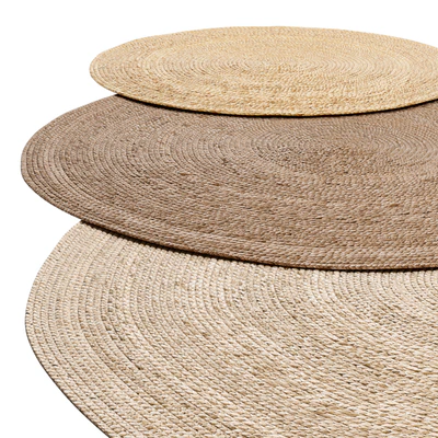Natural Round Spiral Braided Jute Rug — Ver 7