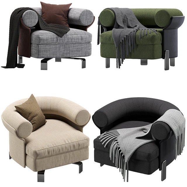 Minotti Mattia armchair 4 colors version — Скачать