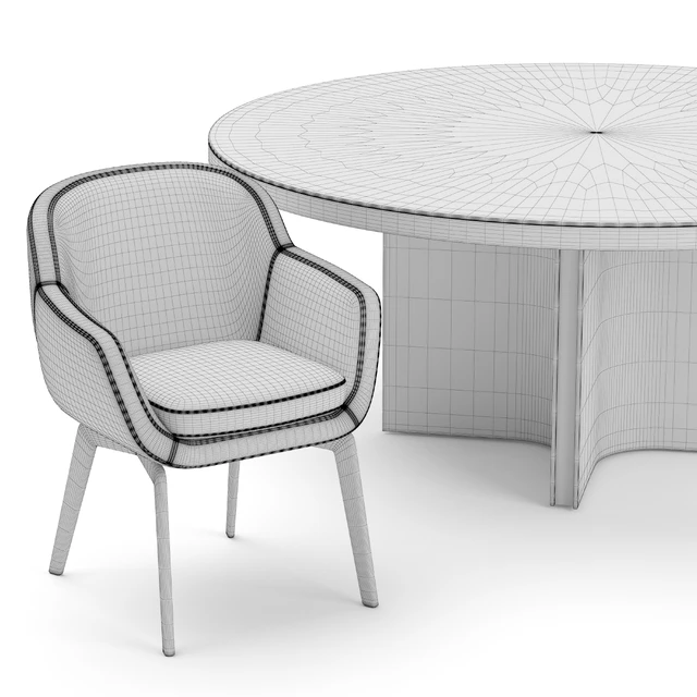 Minotti Belt chair and Marvin table — Скачать