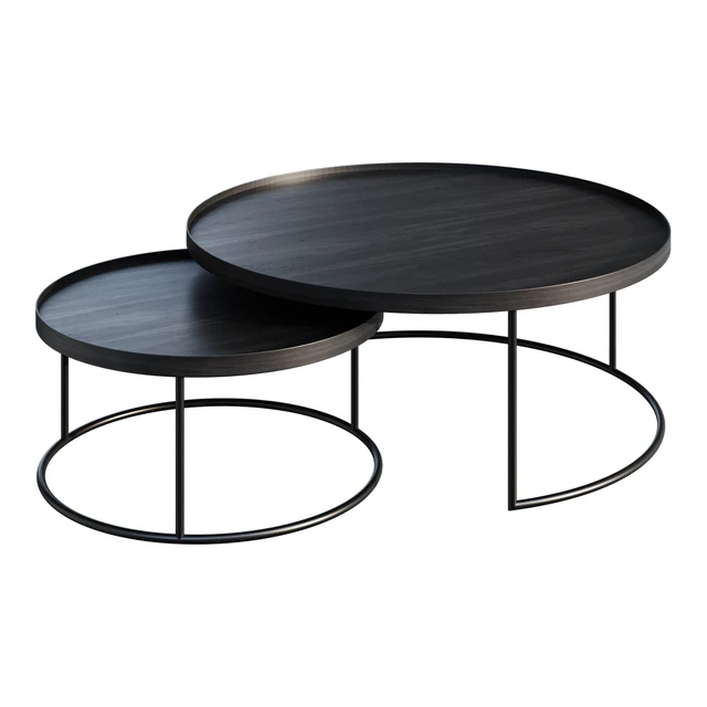 Coffee table ETHNICRAFT ROUND TRAY TABLE, SET VAN 2 coffee table — Descargar