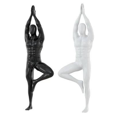 Male abstract mannequin stands in yoga pose 109 — Ver 1