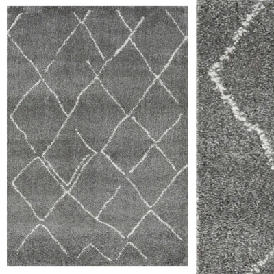 Carpet CarpetVista Shaggy Agadir - Gray / Off White CVD20128 — Descargar