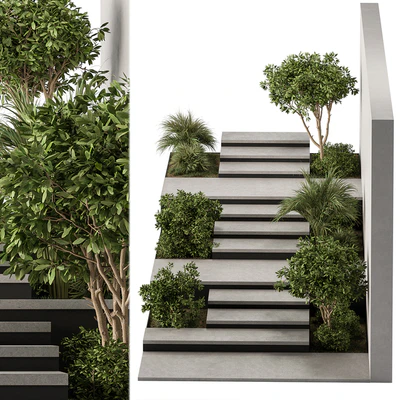 Landscape Furniture stairs with ivy and Garden - Architect Element 57 — Ver 5