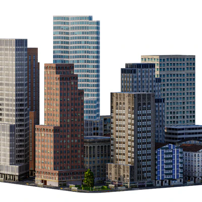 Low poly model of a city block — Ver 7