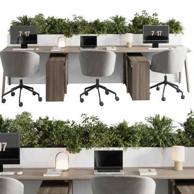 Workplace - Home offfice set - office furniture - Employee desk 26 — Вид 7