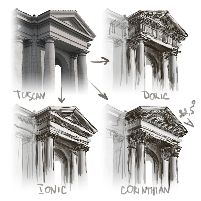 Tuscan Order Vignola Column — Скачать
