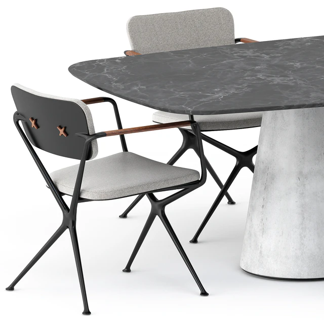 EXES CHAIR and CONIX Oval Table and CONIX Table by Royal Botania — Descargar
