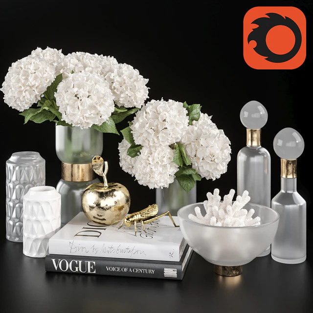 Decoration Set 32 frozen glass and Hydrangea — Descargar