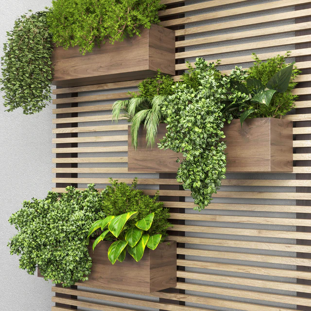 collection outdoor plant stand wall wood vase 01 — Descargar