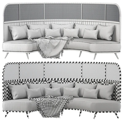 Garden round sofa R157 High back / Полукруглый диван из ротанга — Вид 4