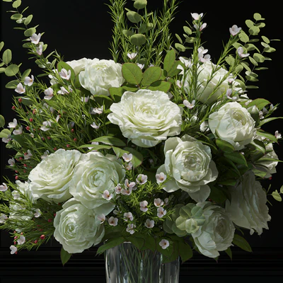 Flower Set 042 white rose wax flower — Вид 6