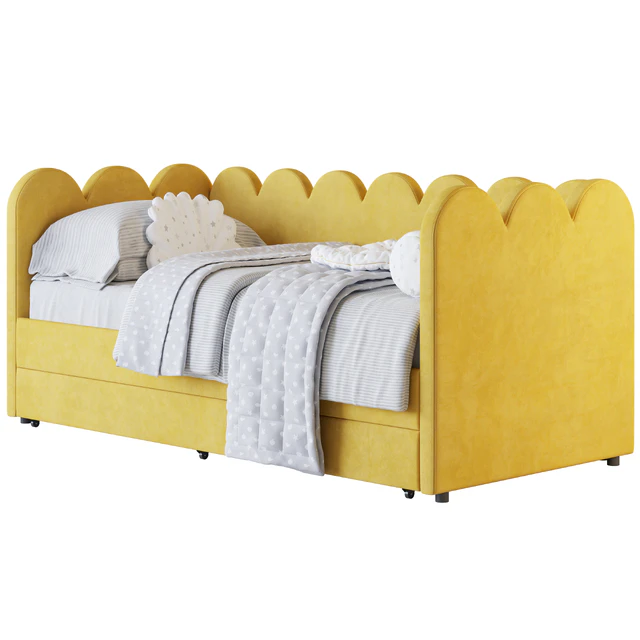 Children's bed Tabby 90 Velvet Yellow — Descargar
