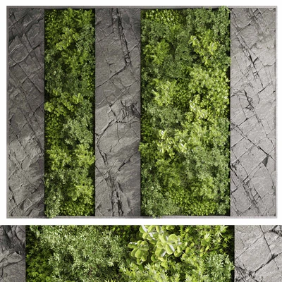 Vertical Wall Garden With Rock frame - 27 — Ver 7