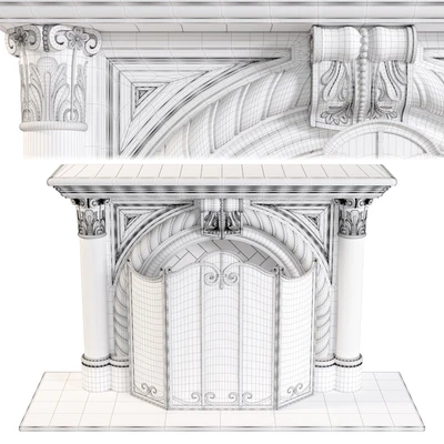 Rope Edge Fireplace Mantel — Ver 3