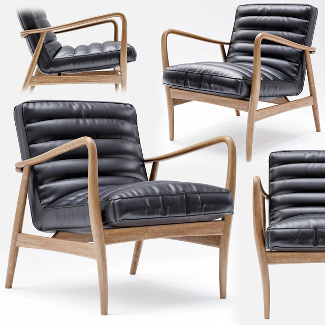 Mid Century Leather Armchair — Descargar