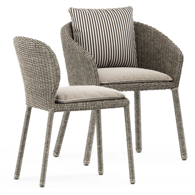 Strada armchair and side chair by Janus et Cie and Fynn Dining Outdoor table by Minotti — Ver 5