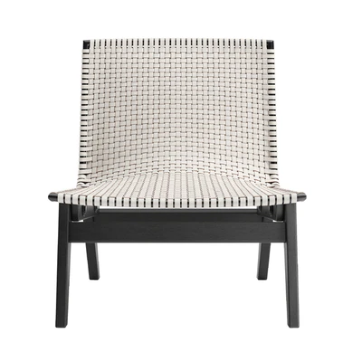 CB2 Morada Woven Ivory Leather Chair — Вид 3