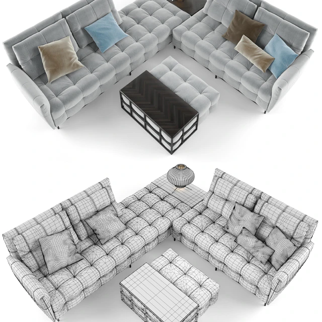 Poliform Sofa Set Gray — Descargar