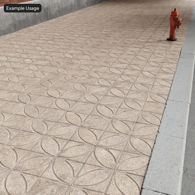 flower pattern honed aggregate concrete sidewalk texture — Вид 7