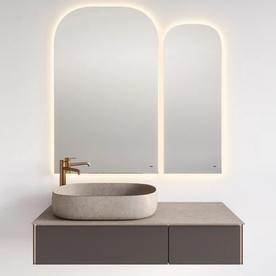 Sink with MAGICA cabinet, VETRATA mirror and ETERNA mixer, Kerama Marazzi — скачать