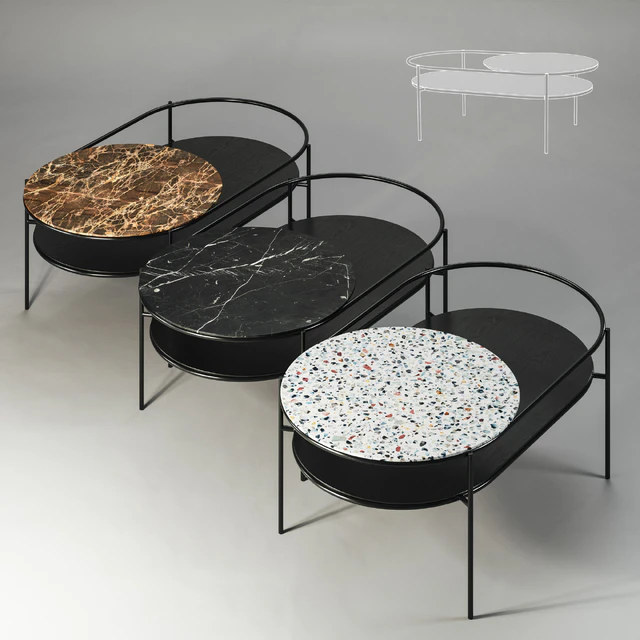 Set of 3 Woud Verde Coffee Tables — Скачать