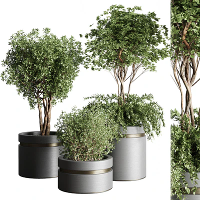 Tree pots and shrubs-bush collection 74 metal vase for outdoor indoor — Ver 1