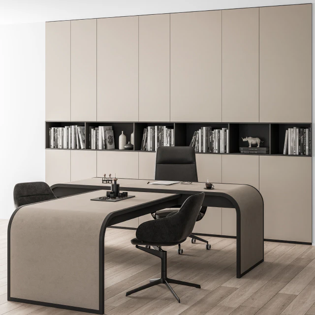 Office Furniture Boss Desk Cream  - Manager Set Table 43 — Скачать