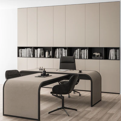 Office Furniture Boss Desk Cream  - Manager Set Table 43 — Вид 5