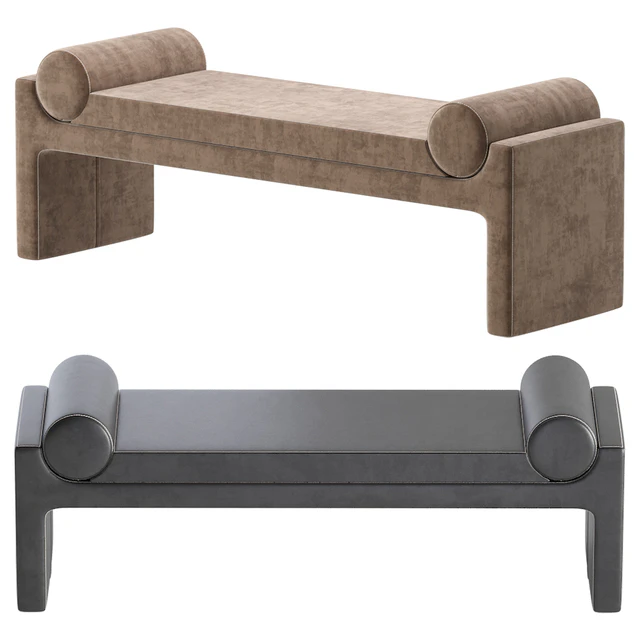 Coco Republic Bleecker Bench Velvet and Leather 8 set — Descargar