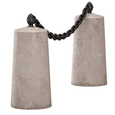 Ограждение. Бетонные столбы с цепями. — Вид 7