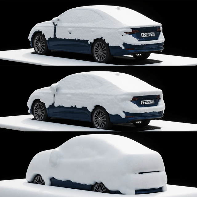 snow covered cars in the parking lot — Descargar