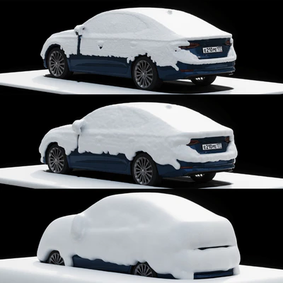 snow covered cars in the parking lot — Ver 4