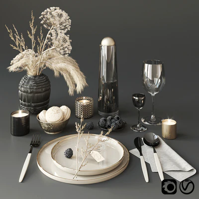 Tableware with heracleum — Ver 1