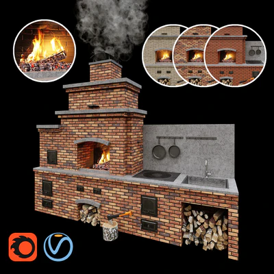 Barbecue oven / Brick BBQ — Ver 1