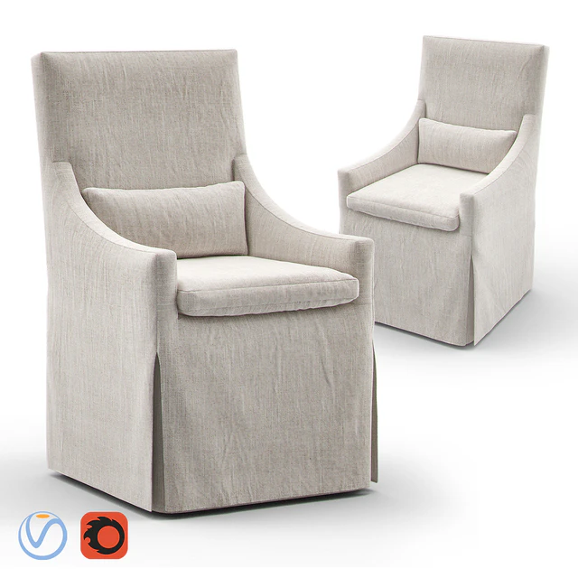 RH Belgian Slope Arm Slip Covered Armchair — Скачать
