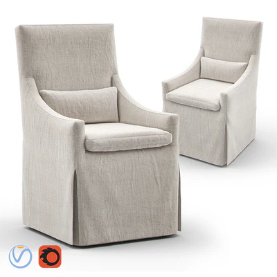 RH Belgian Slope Arm Slip Covered Armchair — Вид 1