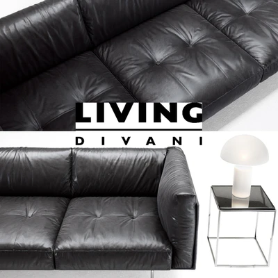 Living divani leather rod sofa — Ver 3